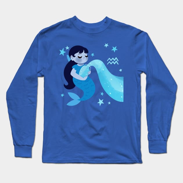 Aquarius Mermaid Long Sleeve T-Shirt by Lobomaravilha